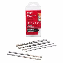 Milwaukee 48-20-8856 6-Piece 3-Flat Secure-Grip Carbide Hammer Drill Bit Set thumbnail 1