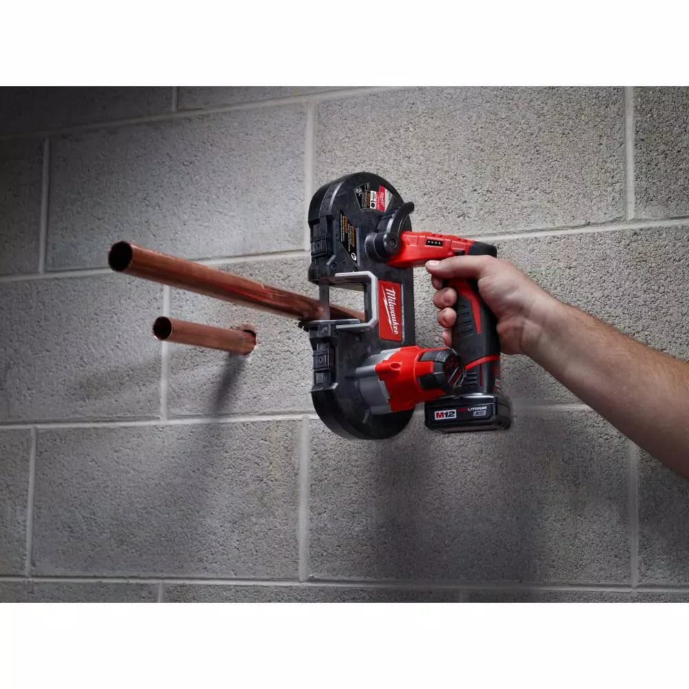 Milwaukee M12 12V Lithium-Ion Cordless Sub-Compact Band Saw and Copper Tubing Cutter Combo Kit
