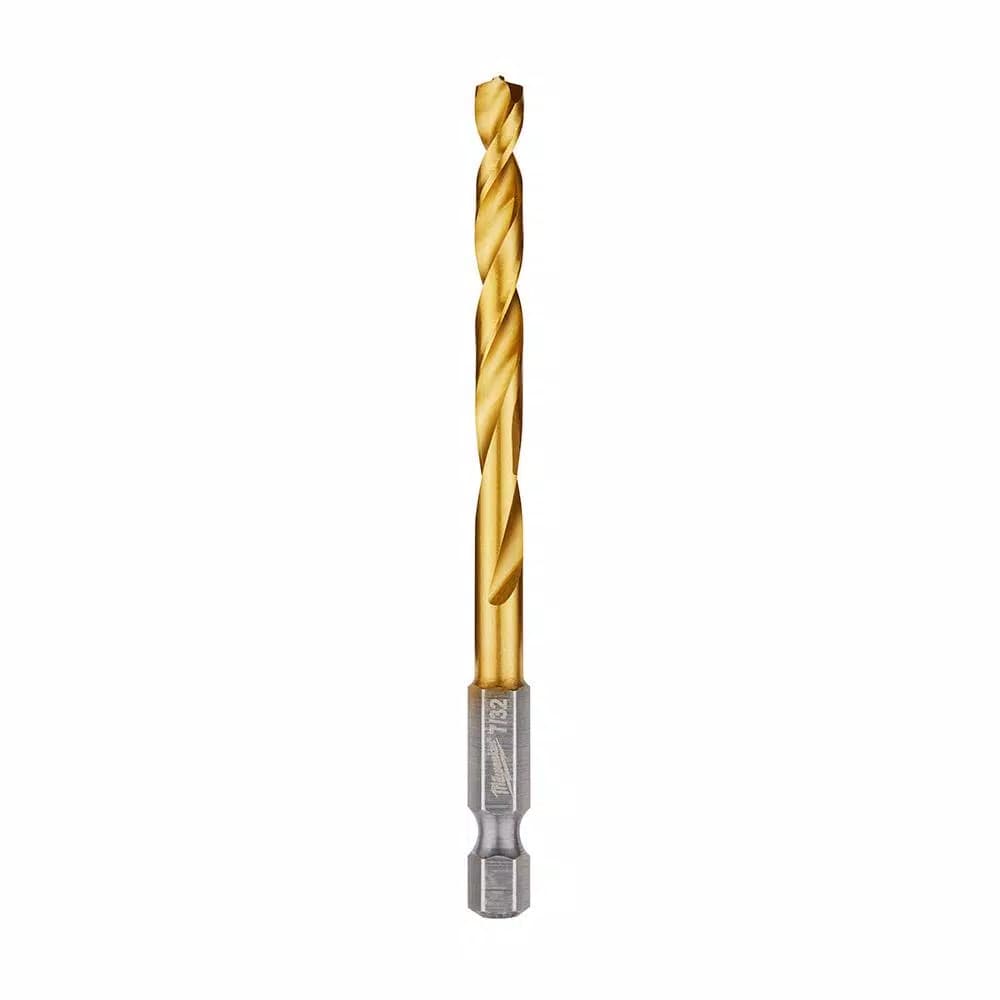 Milwaukee SHOCKWAVE Red Helix 7/32 in. Titanium Drill Bit with 1/4 in. Hex Shank