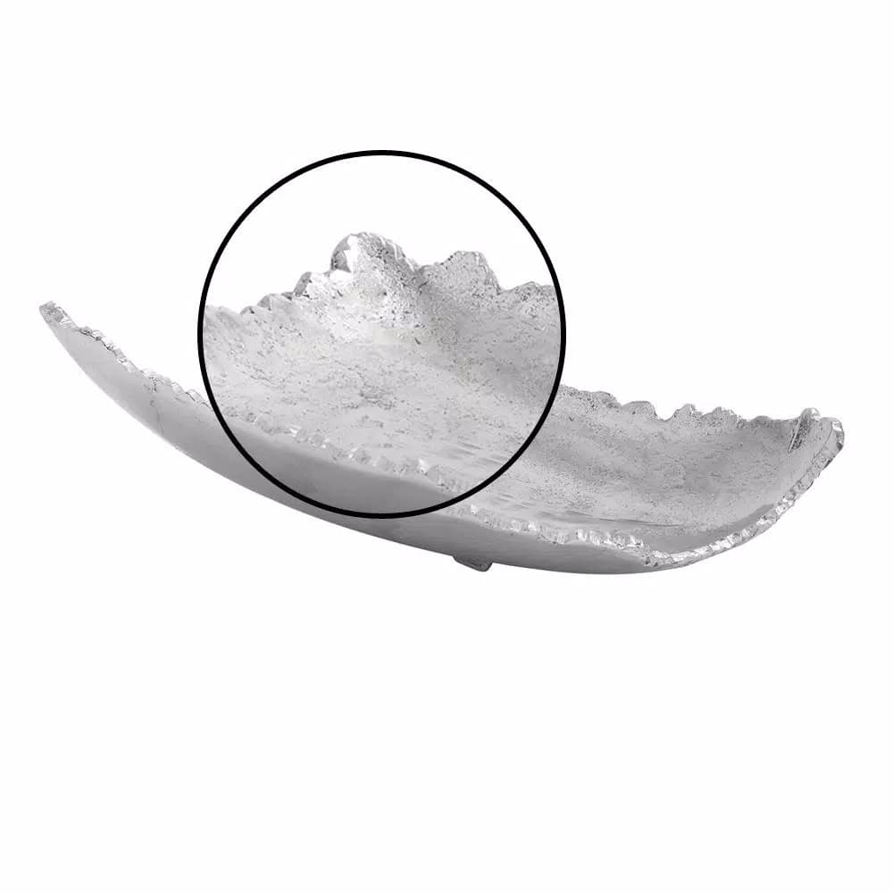 CosmoLiving by Cosmopolitan Modern Reflections 16 in. Silver Aluminum Free-Form Bowled Decorative Tray