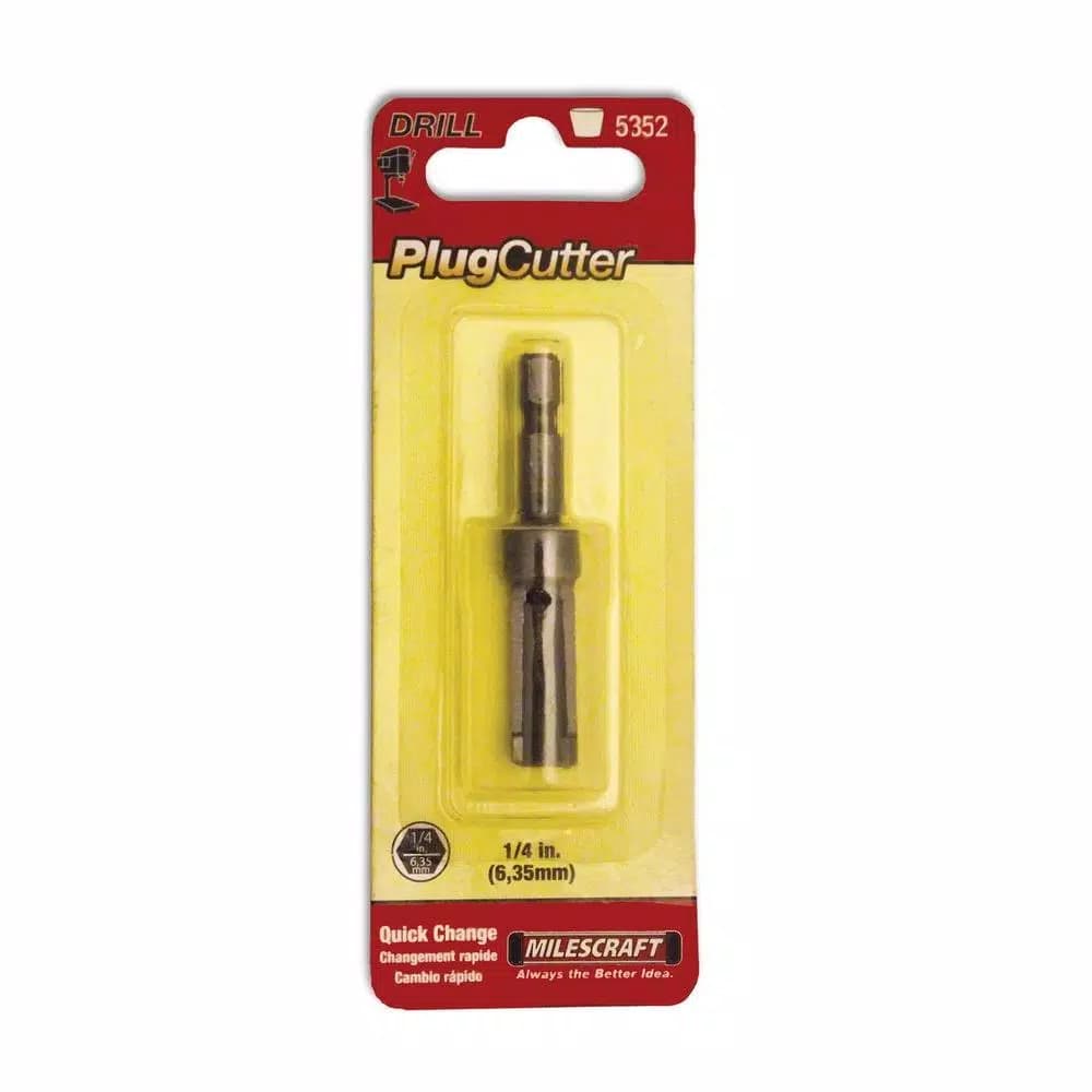 Milescraft 1/4 in. Tapered Wood Plug Cutter with 1/4 in. Hex Shank for Screw Covers and Blemish Removal
