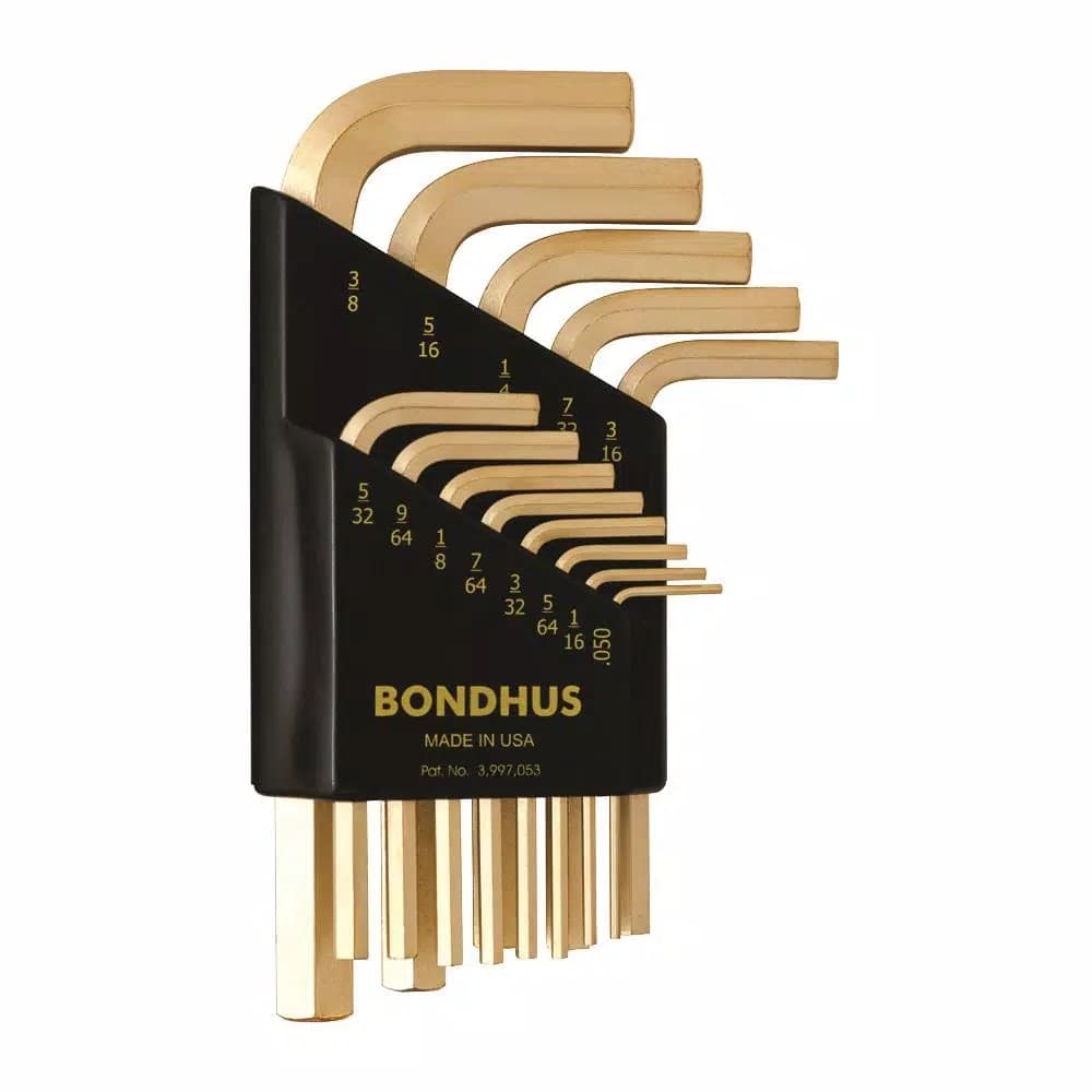 Bondhus 13-Piece SAE Short Arm L-Wrench Hex Key Set with GoldGuard Finish