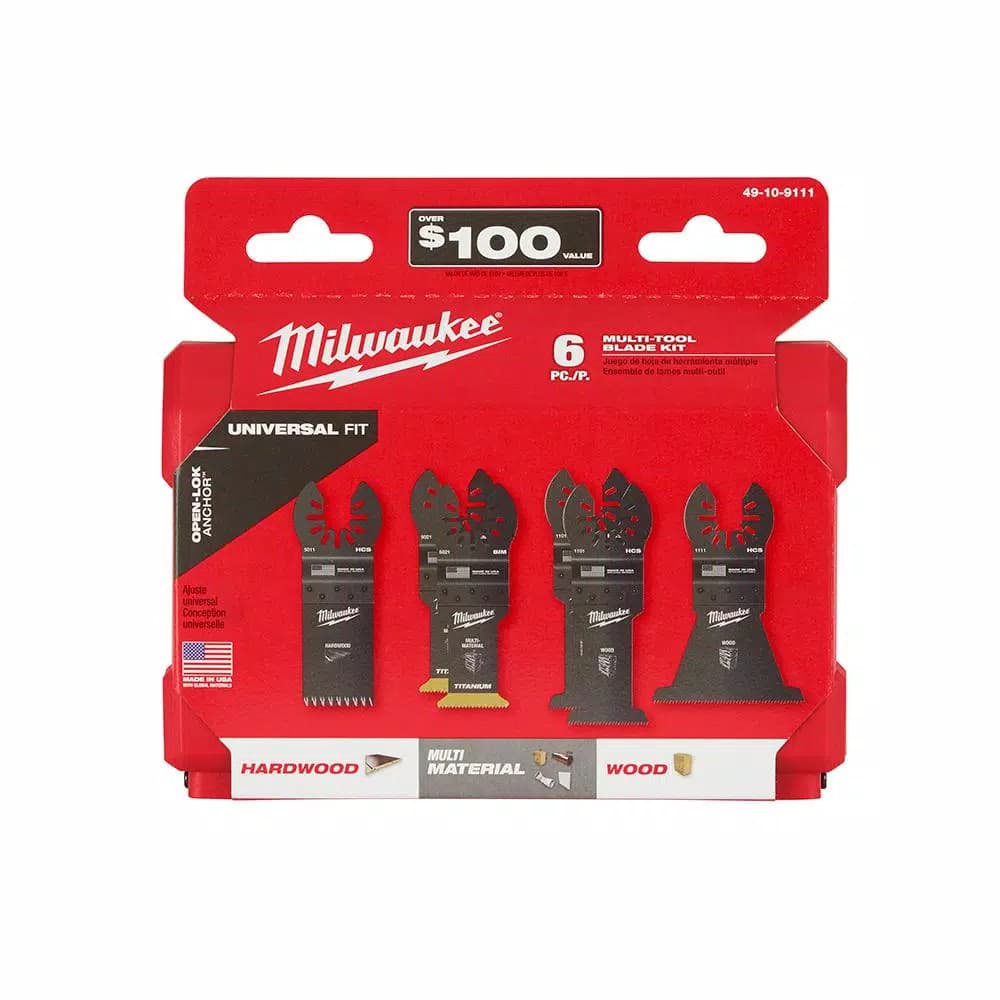 Milwaukee OPEN-LOK 6-Piece Universal Fit Oscillating Multi-Tool Blade Kit