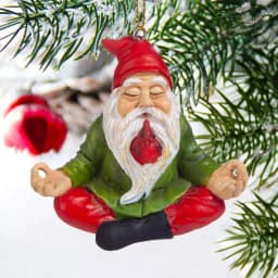 Design Toscano Zen Gnome Holiday Ornament - Hand Painted Resin Christmas Tree Bauble thumbnail 6
