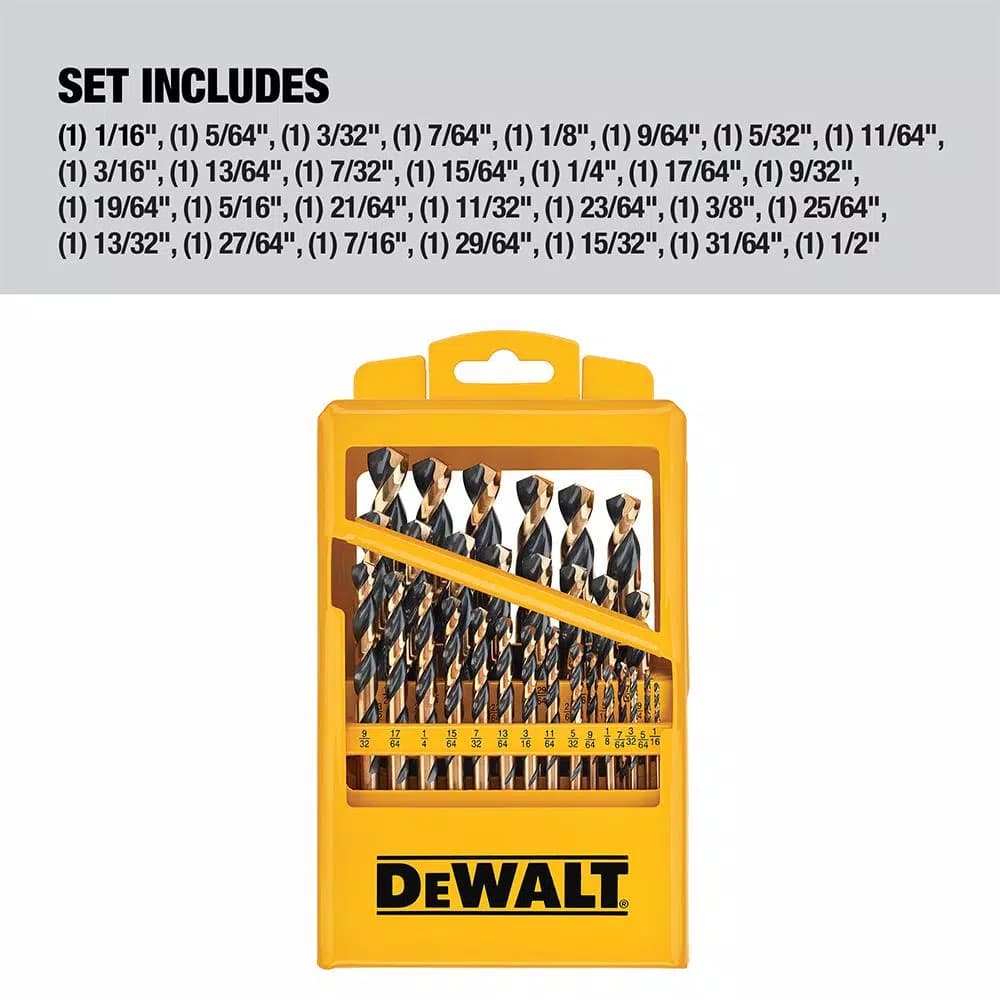 DEWALT 29-Piece Black Oxide Twist Drill Bit Set