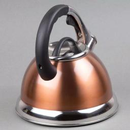 Creative Home Camille 3.0 Qt. Stainless Steel Whistling Tea Kettle with Aluminum Capsulated Bottom, Metallic Copper thumbnail 6