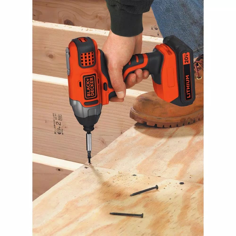 BLACK+DECKER 20V MAX Cordless Impact Driver Kit with 2 Ah Battery and Charger