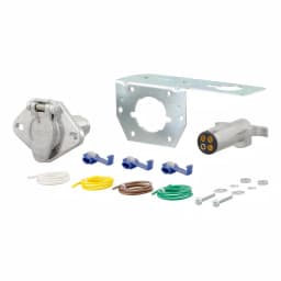 CURT 4-Way Round Trailer Connector Kit with Plug, Socket, and Hardware thumbnail 1