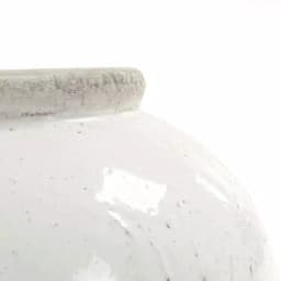 Zentique Terracotta Glazed Large Ceramic Decorative Vase - Distressed White Round Table Vase thumbnail 3