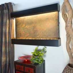 Water Wonders Large Horizon Falls Lightweight Slate Wall Fountain with Black Onyx Trim thumbnail 4