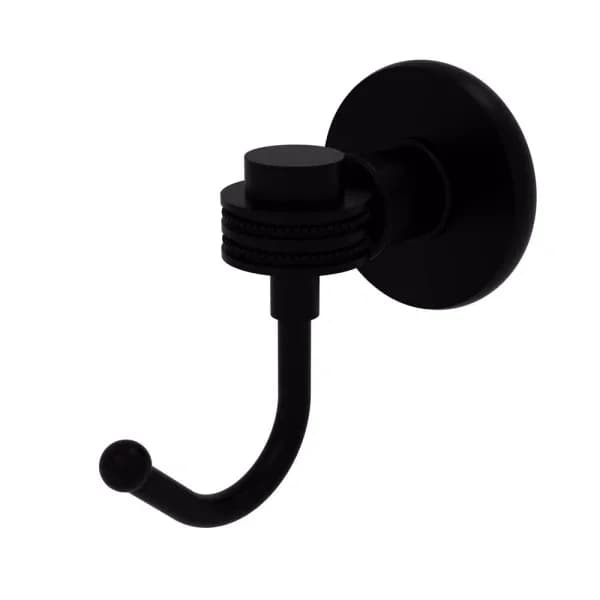 Allied Brass Continental Collection Solid Brass Guest Towel Holder with Dotted Accents - Matte Black