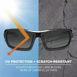 Ergodyne Skullerz Dagr Smoke Lens Black Safety Glasses - ANSI Z87.1+ Ballistic Impact Rated thumbnail 5