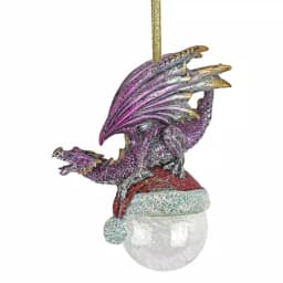 Design Toscano North Pole Dragon Holiday Ornament, Artist Liam Manchester, 6.5 in. thumbnail 3