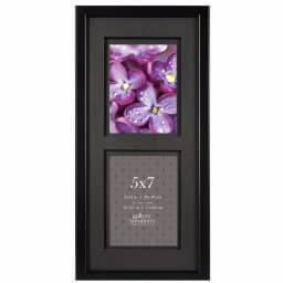 Pinnacle Gallery Solutions 8 x 19 in. Black Wood Floater Picture Frame with 5 x 7 in. Double Opening Mat thumbnail 1