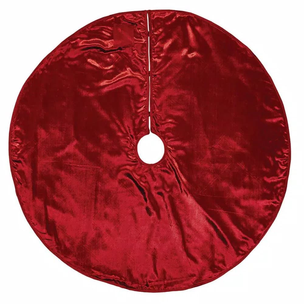 VHC Brands Tristan 48 in. Cherry Red and Shamrock Green Plaid Christmas Tree Skirt