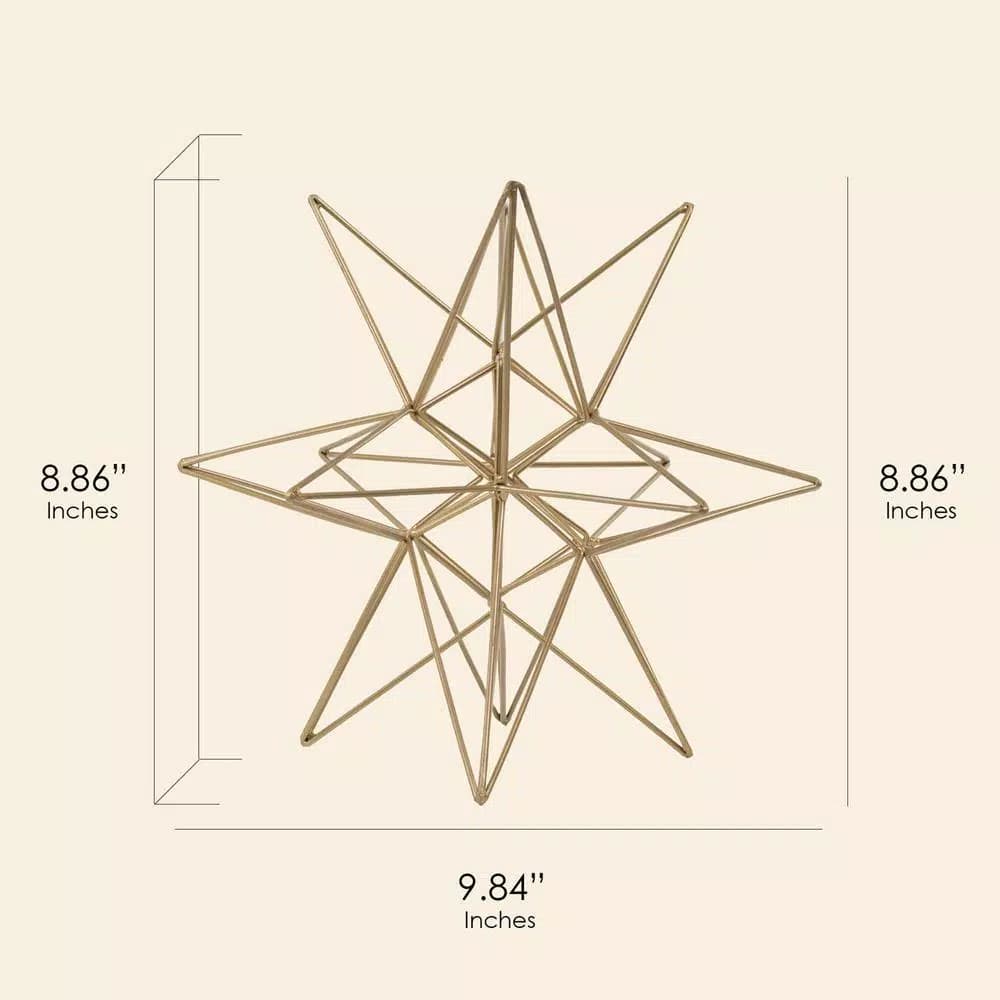 Crystal Art Gallery Gold Painted Metal Star Large Figurine - Modern Geometric Home Decor