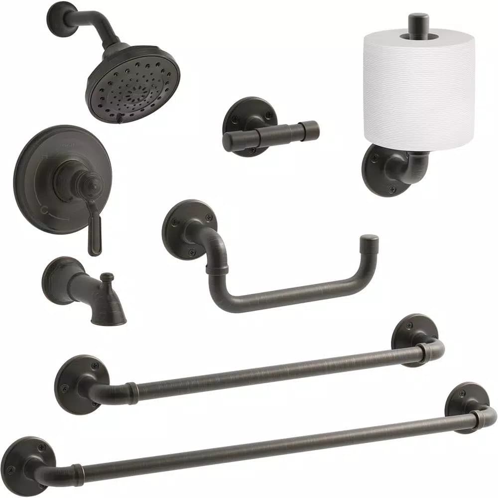 KOHLER Worth 24 in. Single Towel Bar in Oil-Rubbed Bronze