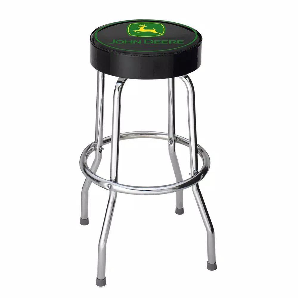 Plasticolor John Deere Officially Licensed Garage Shop Stool with Chrome Steel Legs