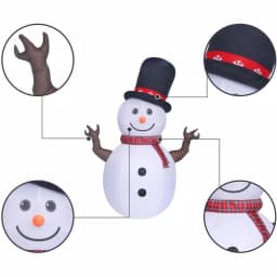 JOYDECOR 8 ft. Pre-Lit Rotating LED Snowman Christmas Inflatable with Branch Hands thumbnail 6