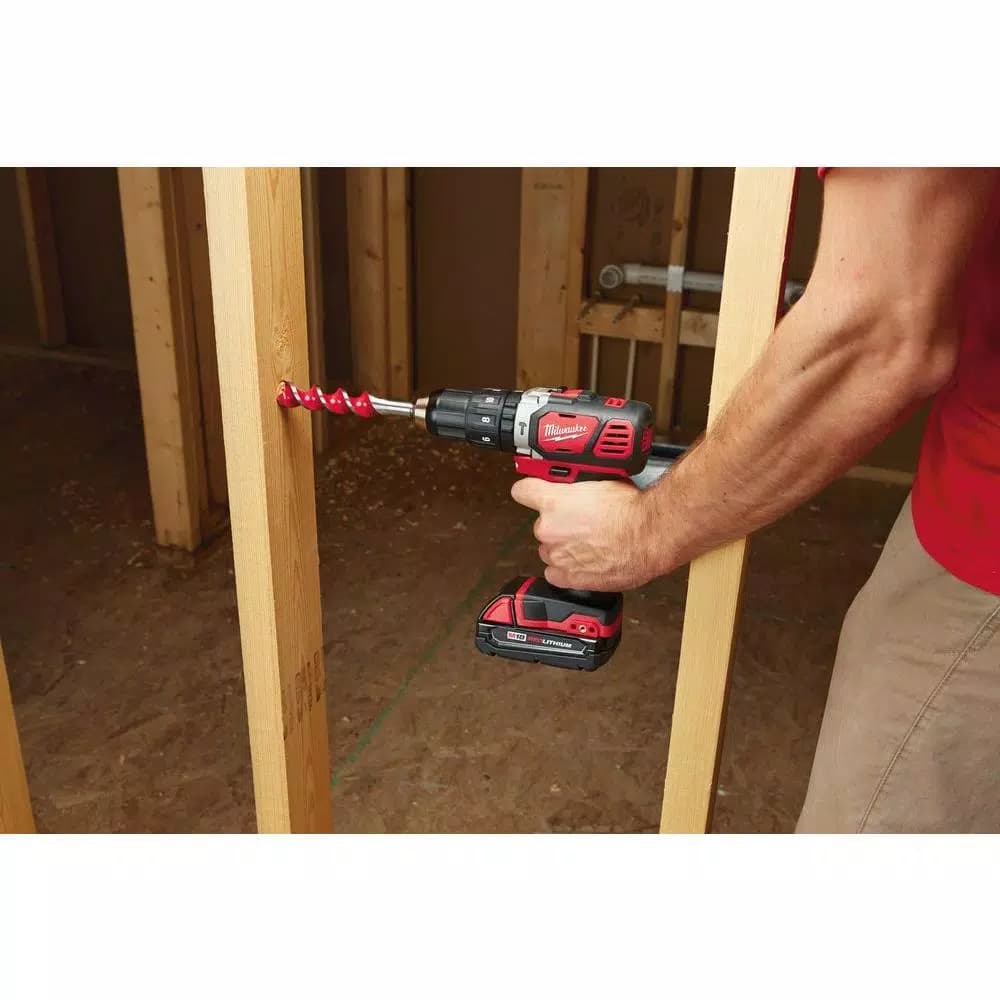Milwaukee M18 Compact 1/2 in. Hammer Drill Driver Kit with (2) 1.5Ah Batteries, Charger, and Hard Case