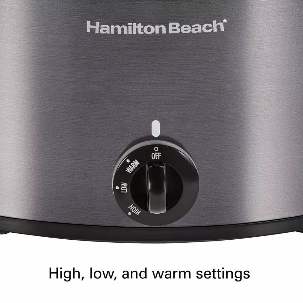 Hamilton Beach 10 Quart Slow Cooker with Folding Handles, Black