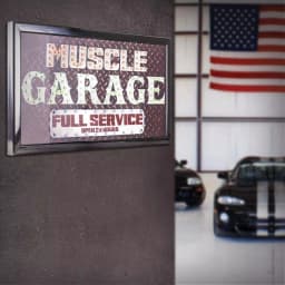 Crystal Art Gallery Muscle Garage Full Service Open 24 Hours LED Animated Wall Sign thumbnail 1