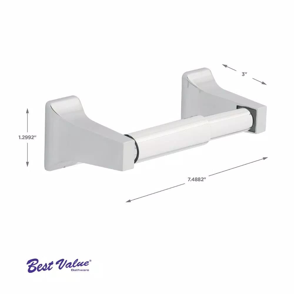 Best Value Ventura Chrome Toilet Paper Holder, Zinc Die-Cast Wall Mount