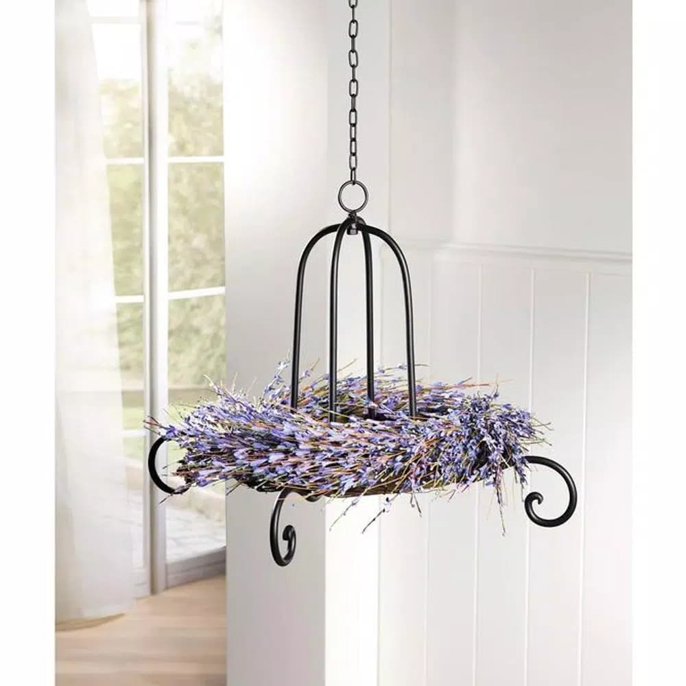 Unbranded 19.7 in. Lavender-Inspired Purple Dried Flower Wreath, Cottage Style