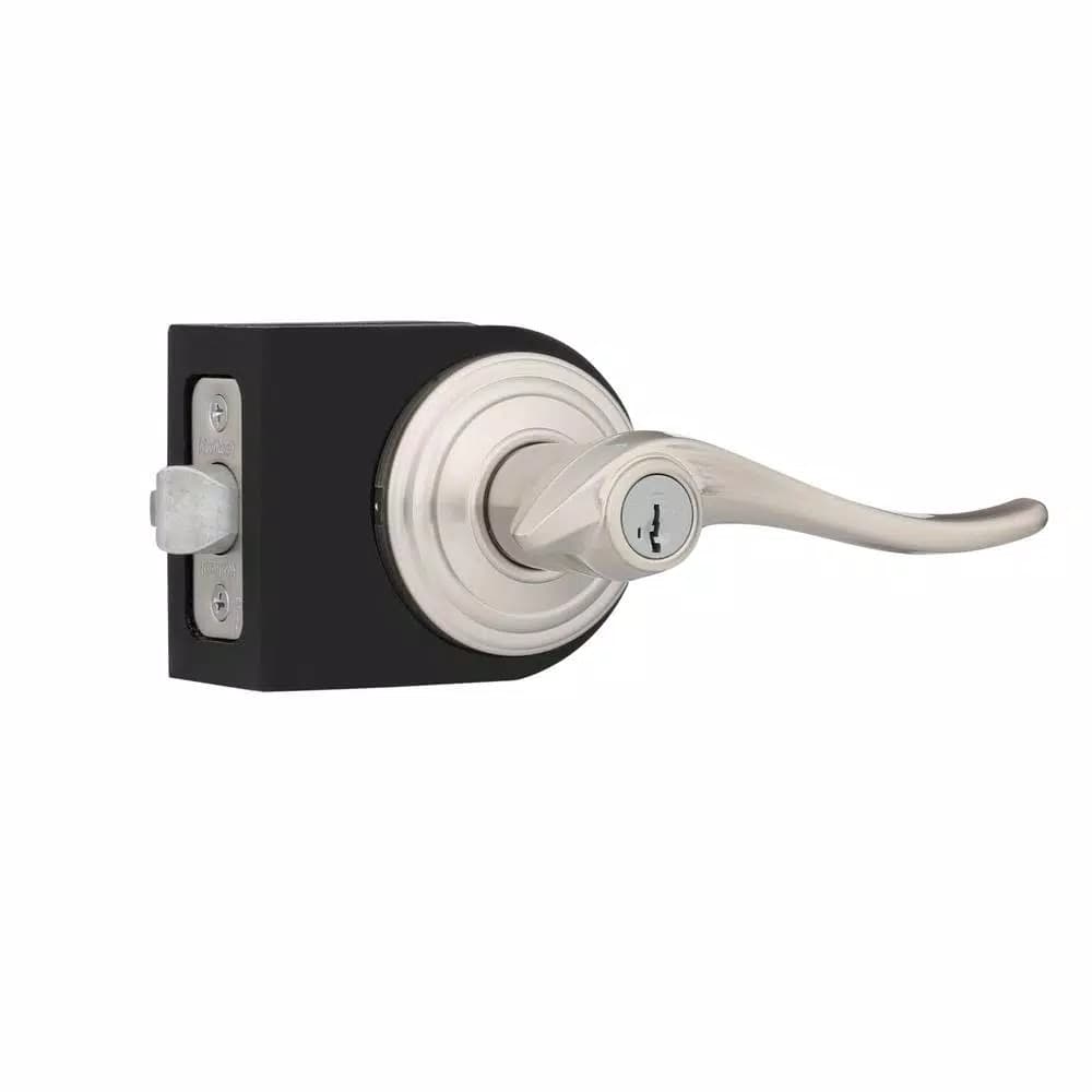 Kwikset Avalon Satin Nickel Entry Door Lever with SmartKey Security