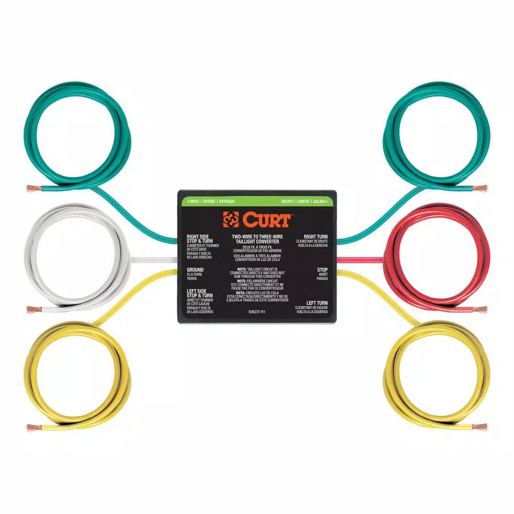 CURT 2-to-3-Wire Taillight Converter for Trailer Wiring
