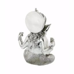 LITTON LANE 16 in. Antique Silver Sitting Ganesh Sculpture with Patterned Detailing thumbnail 3