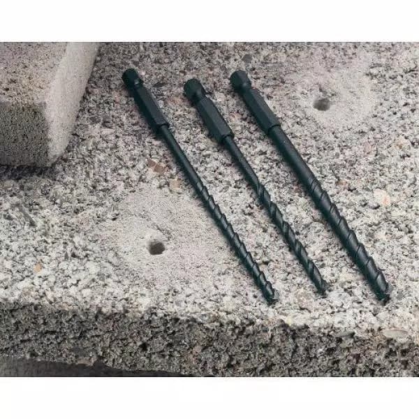 DEWALT 3-Piece Rotary Masonry Bit Set with Carbide Tips and 1/4 in. Hex Shank