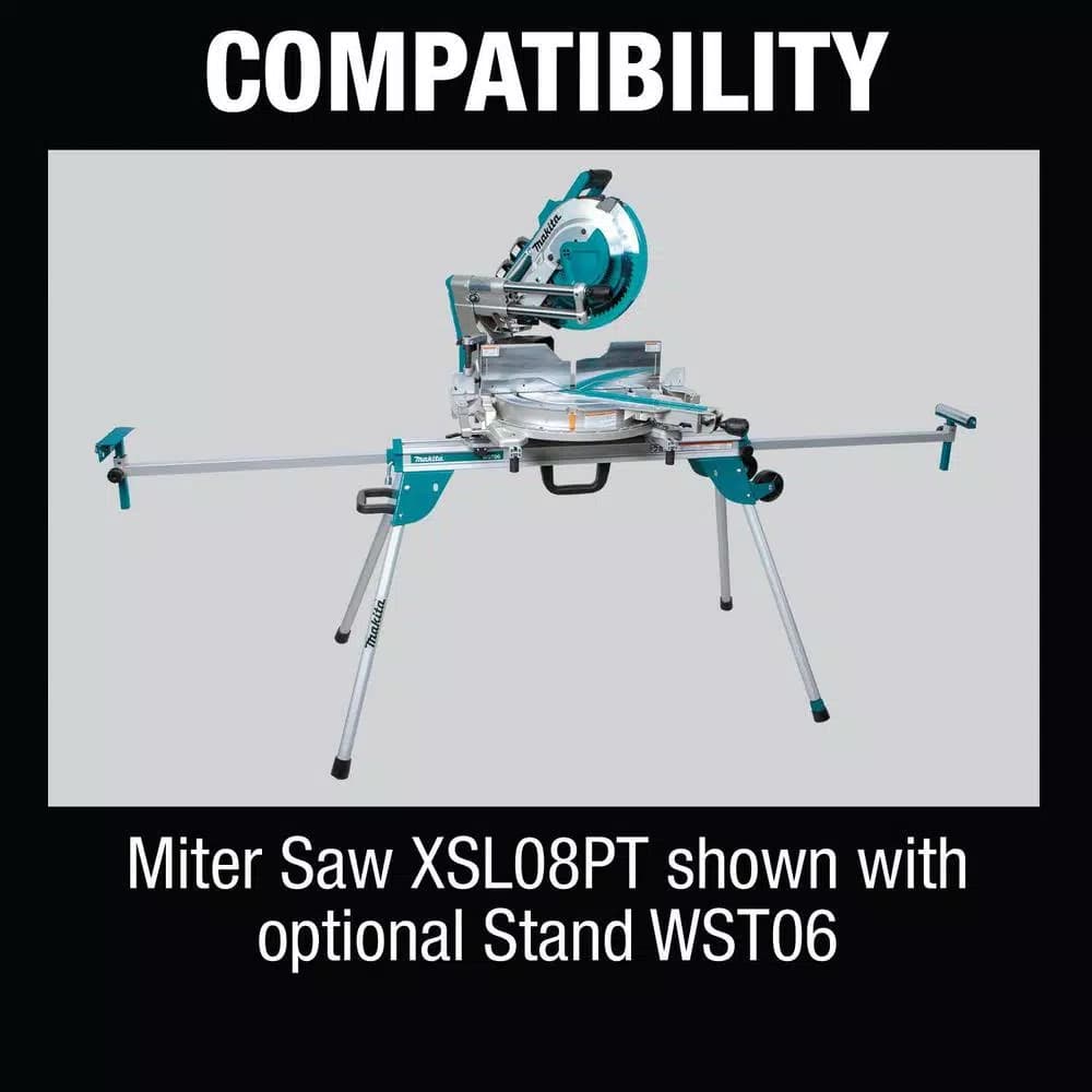 Makita 12 in. Dual-Bevel Sliding Compound Miter Saw Kit with X2 LXT 36V Power and Folding Stand