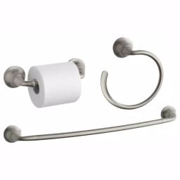 KOHLER Forte Sculpted 3-Piece Bath Hardware Set, Brushed Nickel thumbnail 1