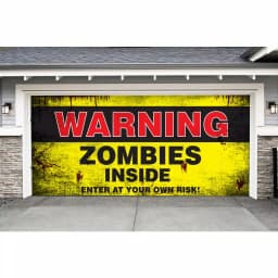 My Door Decor 7 ft. x 16 ft. Zombies Inside Halloween Garage Door Banner Mural thumbnail 2