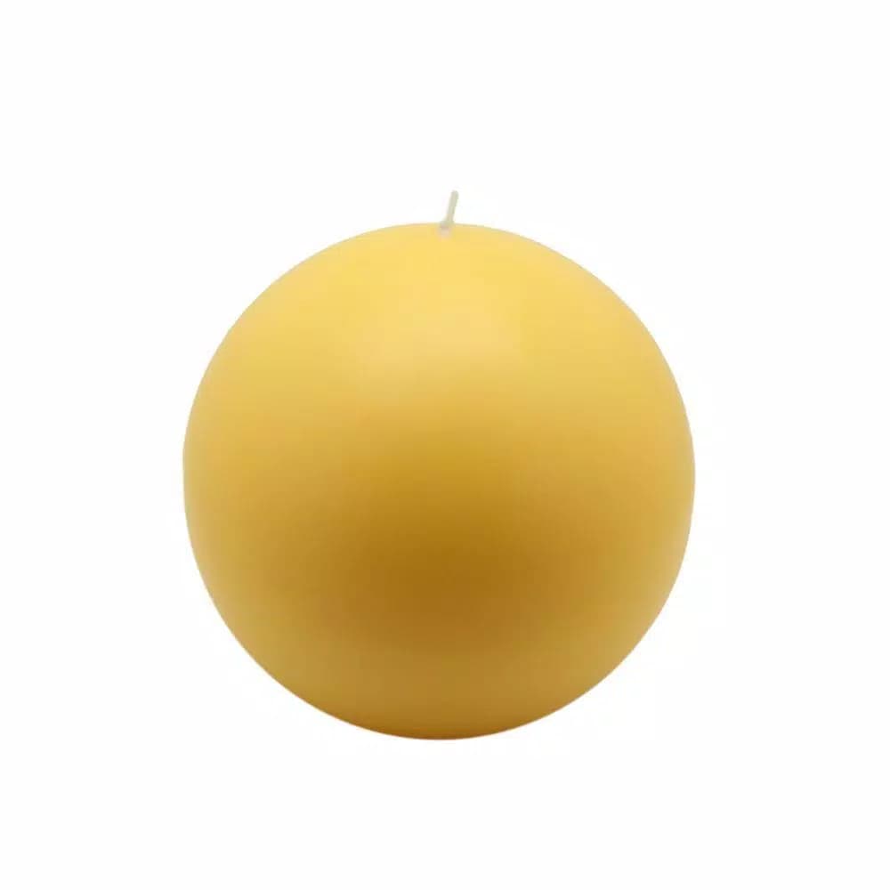 Zest Candle Biedermann and Sons 4 in. Yellow Ball Paraffin Candles, 2-Box Set