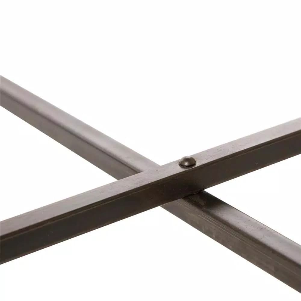 Glitzhome 25.79 in. Galvanized Metal Farmhouse Shelf with Removable Round Tray