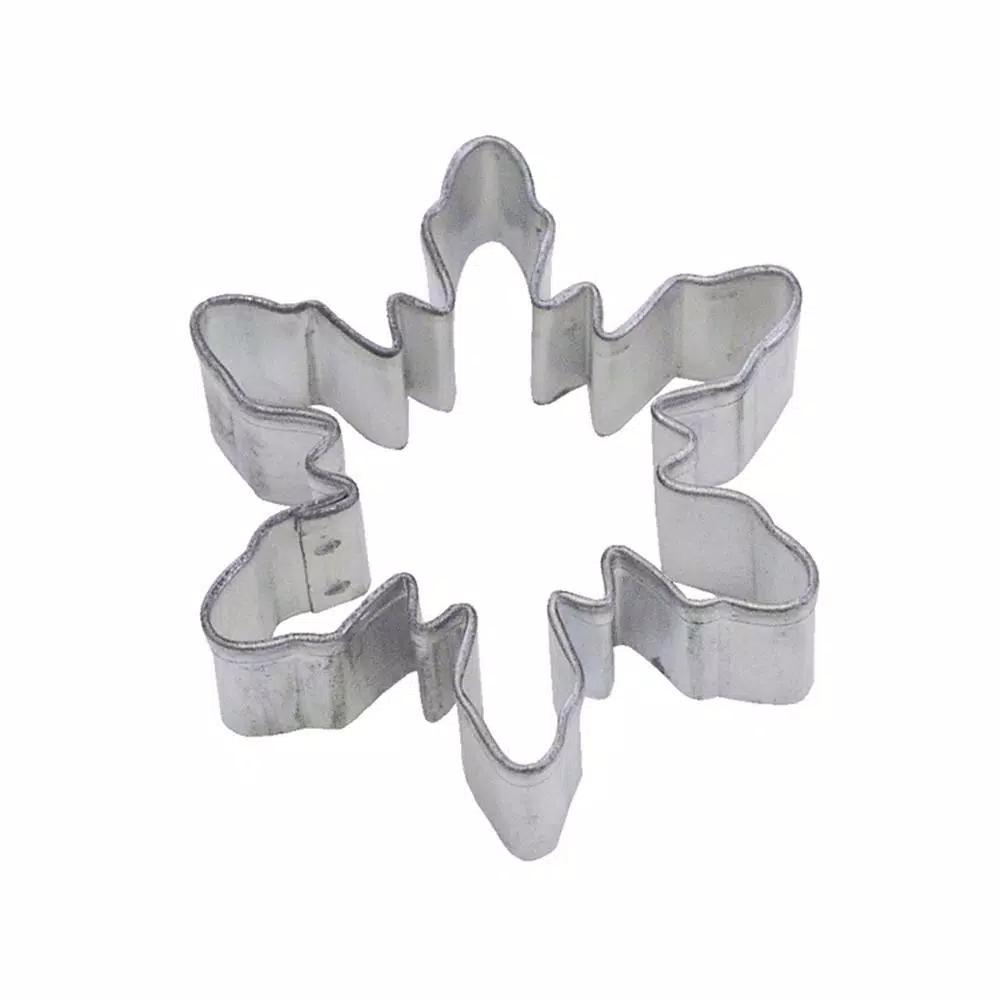 CybrTrayd-R&M 12-Piece Snowflake Tinplated Steel Cookie Cutter Set with Recipe