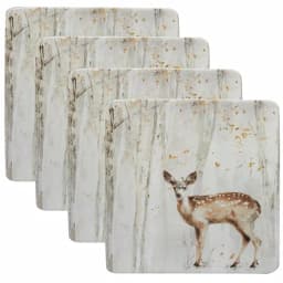 Certified International Woodland Walk 4-Piece Ceramic Dinner Plate Set, Grey and Sepia thumbnail 1