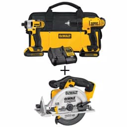 DeWalt 20V MAX Cordless Drill, Impact Driver & 6-1/2 in. Circular Saw Combo Kit with (2) 1.3Ah Batteries thumbnail 1