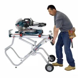 Bosch T4B Gravity Rise Miter Saw Stand with Wheels and Rapid-Release Mounts thumbnail 7