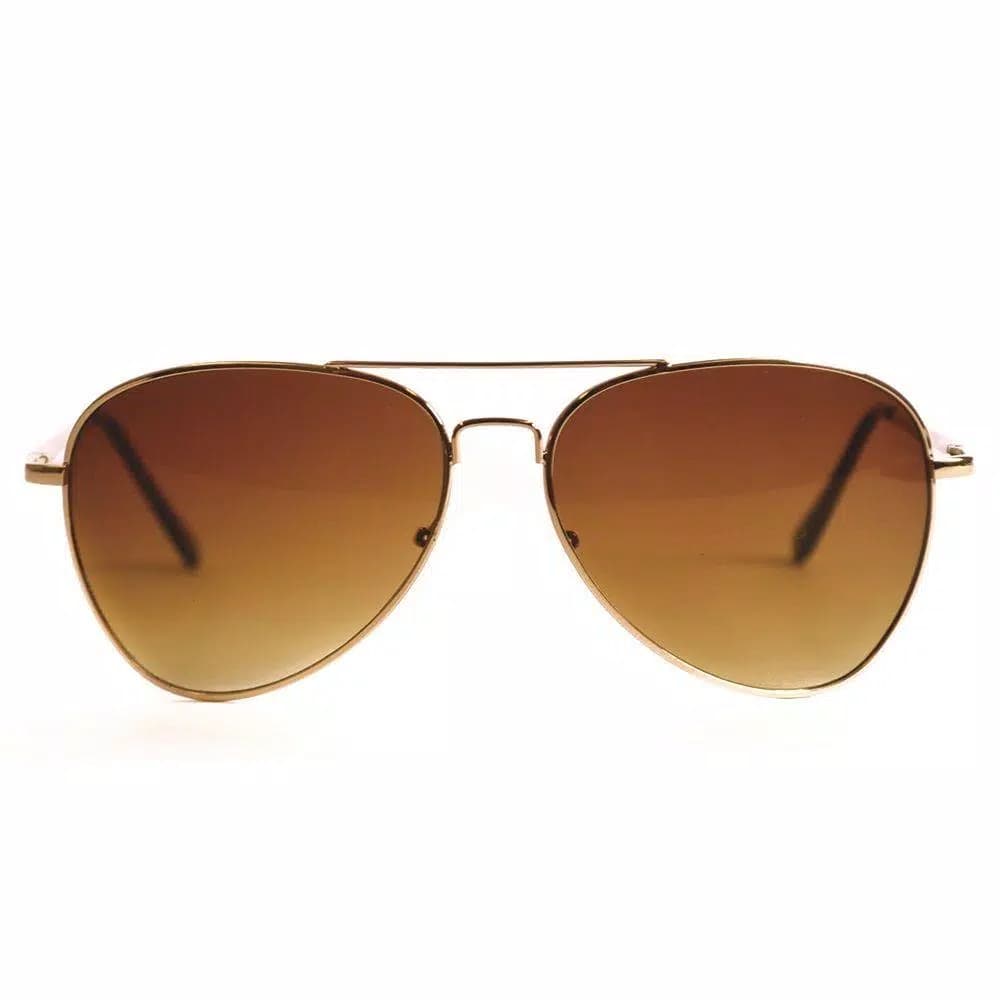 Shadedeye Gold Aviator Sunglasses with Amber Gradient Lenses
