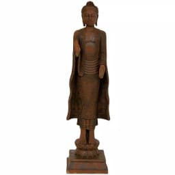 Oriental Furniture 21 in. Semui-in Buddha Statue - Rust Patina Resin Sculpture thumbnail 1