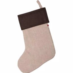 VHC Brands Merry Little Christmas 15 in. Khaki Tan Traditional Holiday Decor Stocking thumbnail 2