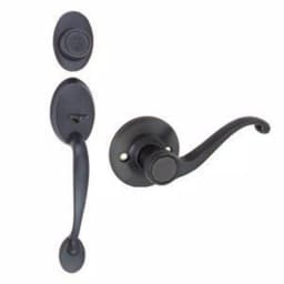 Design House Coventry Oil-Rubbed Bronze Entry Handleset with Scroll Lever and Single Cylinder Deadbolt thumbnail 1