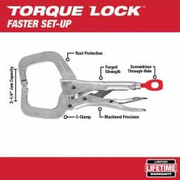 Milwaukee 6 in. Torque Lock Locking C-Clamp with Regular Jaws thumbnail 2