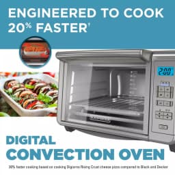 BLACK+DECKER 1500W 6-Slice Digital Convection Toaster Oven with Broiler Pan, Stainless Steel thumbnail 3