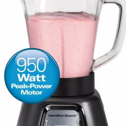 Hamilton Beach MultiBlend 950W 6-Speed Blender System with 52 oz. Glass Jar, Food Chopper, and Travel Jar thumbnail 5