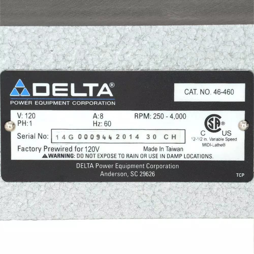 Delta 12-1/2 in. Midi-Lathe Variable Speed Wood Lathe, 1 HP