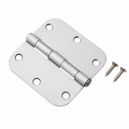 Hardware Essentials 3-1/2 in. Satin Chrome Residential Door Hinge, 5/8 in. Radius, Full Mortise (9-Pack) thumbnail 3